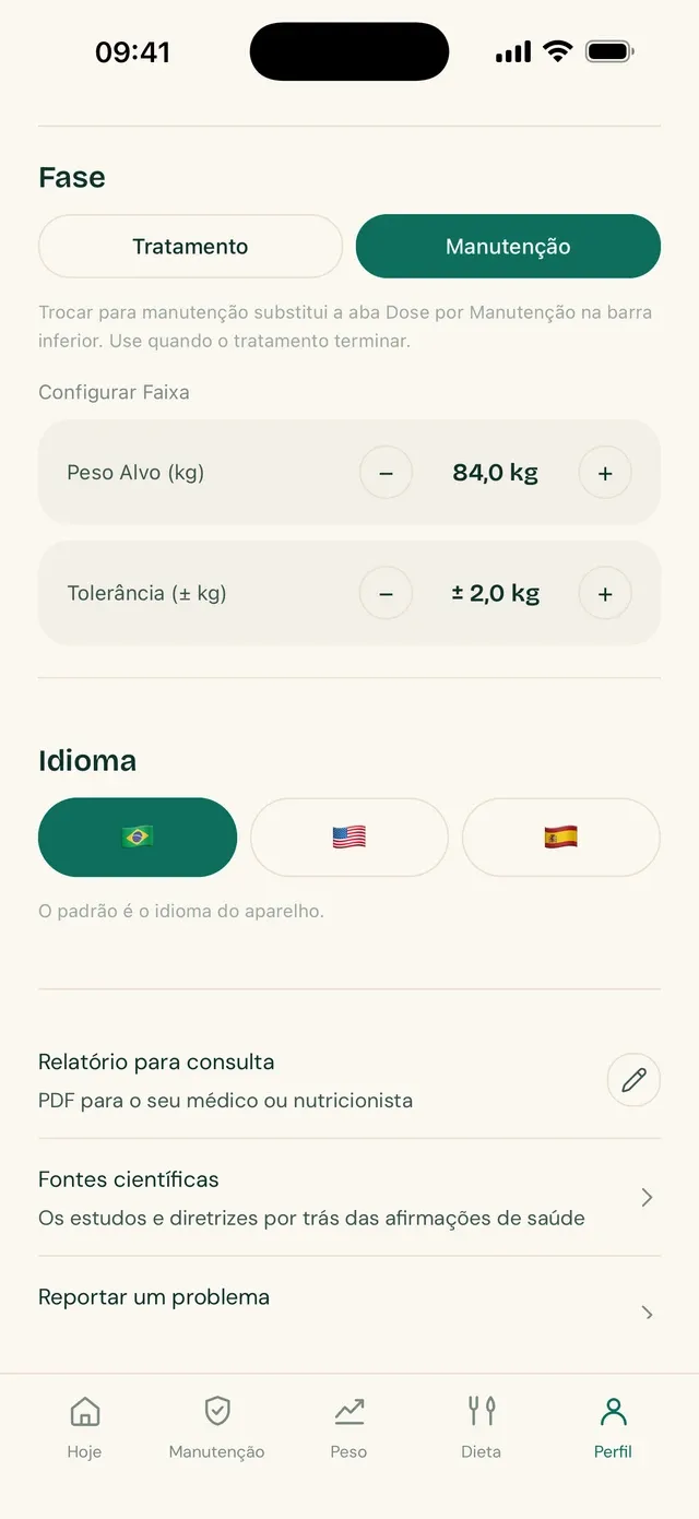 Tela de Perfil do TirzeFlow