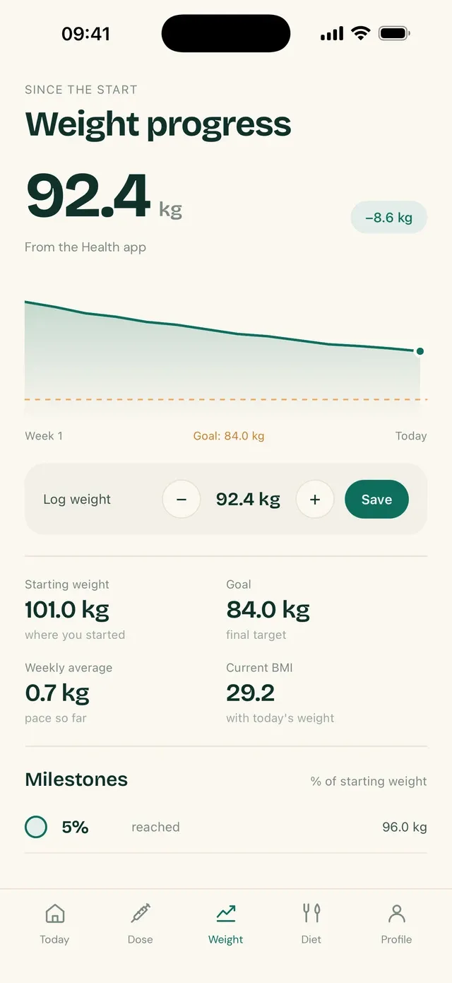 Screen for connecting the phone's health app